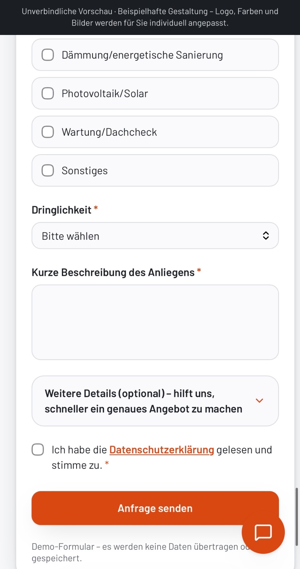 Dringlichkeit und Beschreibung
